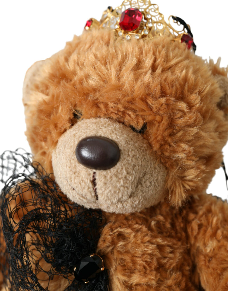 Brown Teddy Bear Gold Crystal Crown Hair Band Diadem Dolce & Gabbana