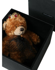 Brown Teddy Bear Gold Crystal Crown Hair Band Diadem Dolce & Gabbana