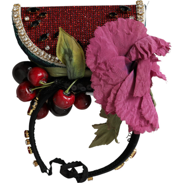 Red Watermelon Cherry Crystal Hairband Statement Diadem Dolce & Gabbana