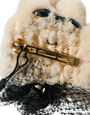 Beige Teddy Bear Mesh Net Band Hair Clip Dolce & Gabbana