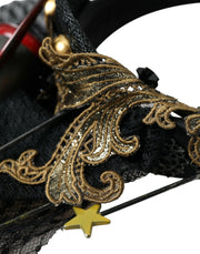 Multicolor Missile Rocket Crystal Stars Headband Diadem Dolce & Gabbana