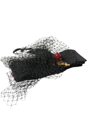 Black Strawberry Sicily Crystal Mesh Net Headband Diadem Dolce & Gabbana