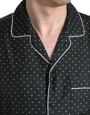 Black Polka Dot Silk Long Sleeve Shirt Dolce & Gabbana