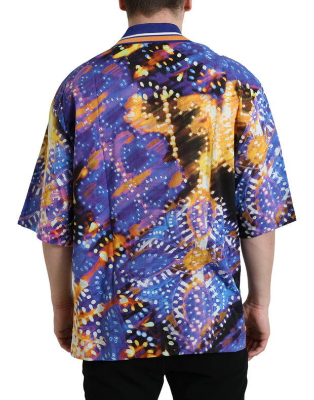 Multicolor Luminarie Print Cotton Casual Shirt Dolce & Gabbana