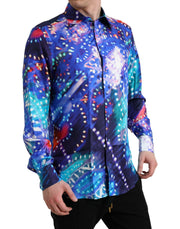 Purple Luminarie Silk Slim MARTINI Shirt Dolce & Gabbana