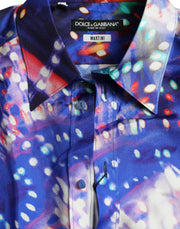 Purple Luminarie Silk Slim MARTINI Shirt Dolce & Gabbana