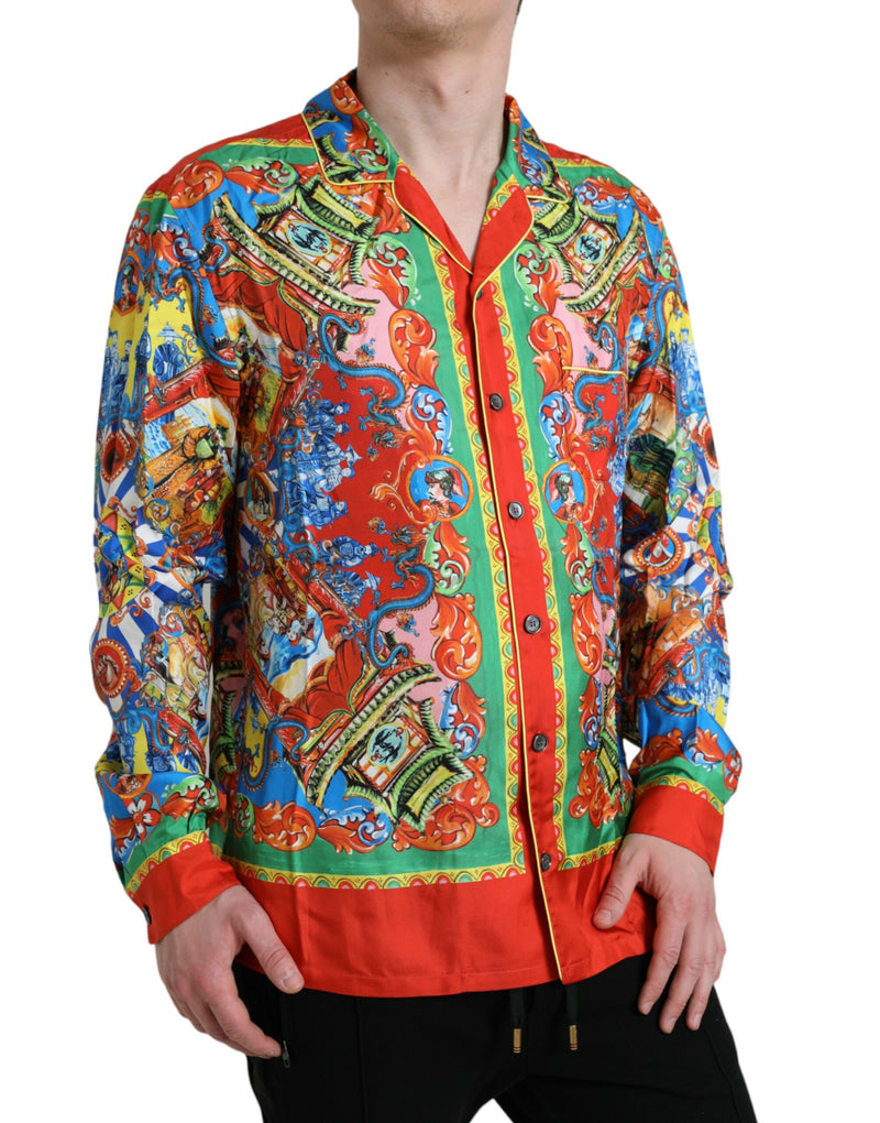 Multicolor Patterned Button Down Casual Shirt Dolce & Gabbana