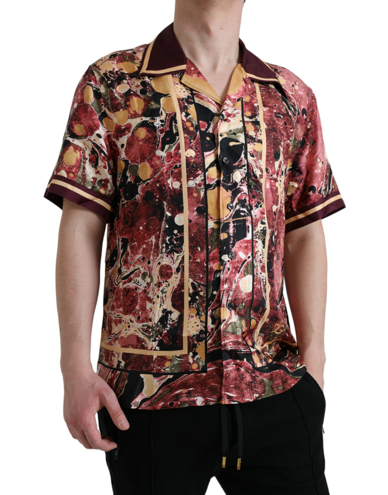 Multicolor Button Down Silk Shirt Dolce & Gabbana