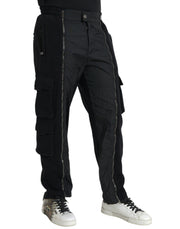 Black Cotton Blend Skinny Pants Dolce & Gabbana