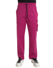 Pink Logo Cargo Cotton Jogger Sweatpants Pants Dolce & Gabbana