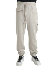 Off White Viscose Cargo Jogger Sweatpants Pants Dolce & Gabbana