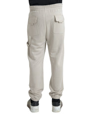 Off White Viscose Cargo Jogger Sweatpants Pants Dolce & Gabbana