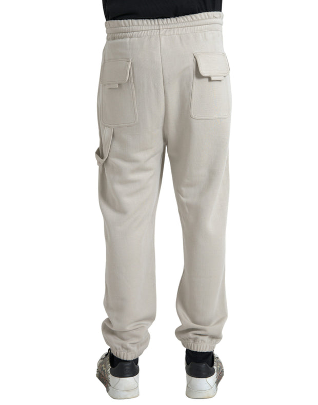 Off White Viscose Cargo Jogger Sweatpants Pants Dolce & Gabbana