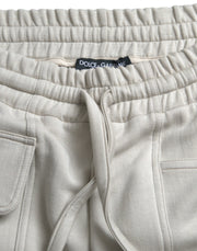 Off White Viscose Cargo Jogger Sweatpants Pants Dolce & Gabbana