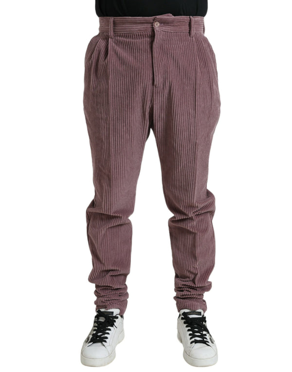 Purple Corduroy Cotton Stretch Skinny Pants Dolce & Gabbana