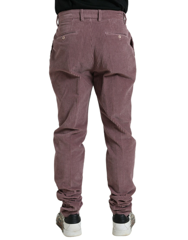 Purple Corduroy Cotton Stretch Skinny Pants Dolce & Gabbana