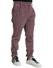 Purple Corduroy Cotton Stretch Skinny Pants Dolce & Gabbana