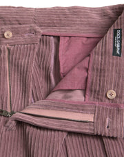 Purple Corduroy Cotton Stretch Skinny Pants Dolce & Gabbana