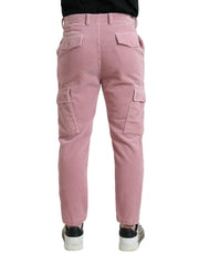 Pink Corduroy Cotton Stretch Skinny Cargo Jeans Dolce & Gabbana