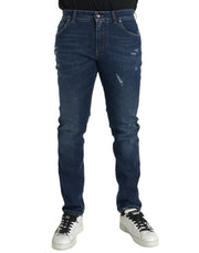 Blue Slim Fit Cotton Skinny Men Denim Jeans Dolce & Gabbana