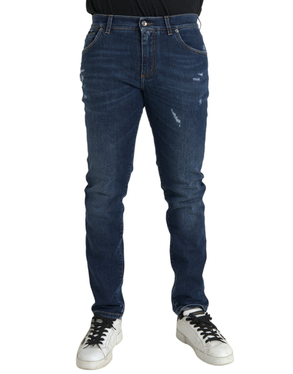 Blue Slim Fit Cotton Skinny Men Denim Jeans Dolce & Gabbana