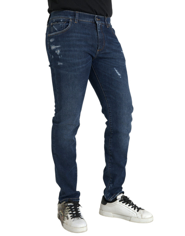 Blue Slim Fit Cotton Skinny Men Denim Jeans Dolce & Gabbana