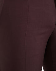 Maroon Wool Men Slim Fit Dress Pants Dolce & Gabbana