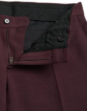 Maroon Wool Men Slim Fit Dress Pants Dolce & Gabbana