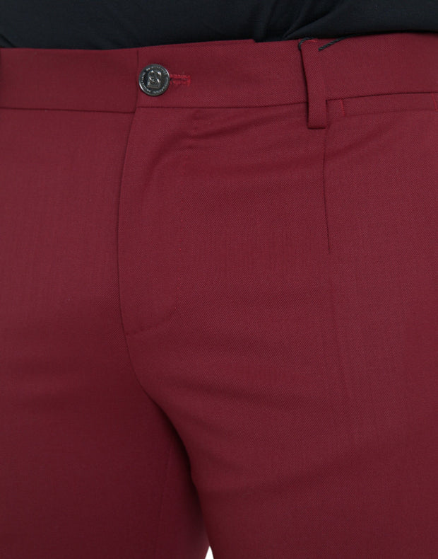 Red Wool Men Slim Fit Dress Pants Dolce & Gabbana