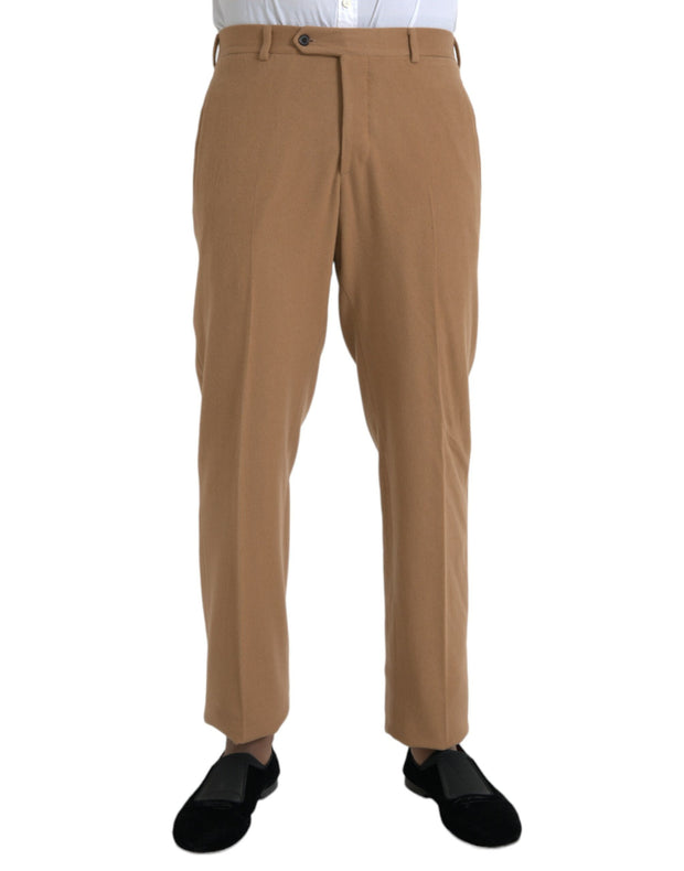 Beige Cashmere Men Straight Fit Dress Pants Prada