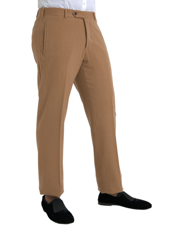 Beige Cashmere Men Straight Fit Dress Pants Prada