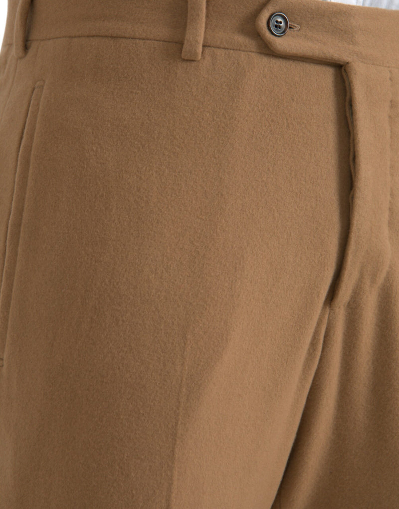 Beige Cashmere Men Straight Fit Dress Pants Prada