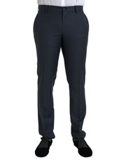 Blue Wool Men Skinny Dress Pants Dolce & Gabbana