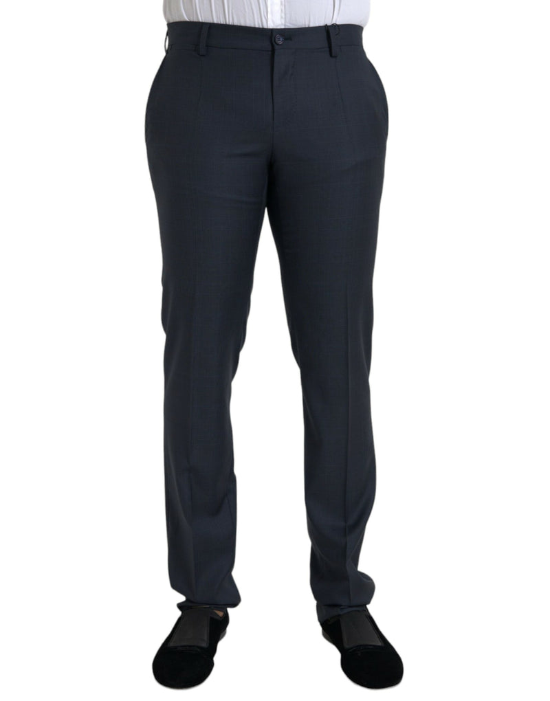 Blue Wool Men Skinny Dress Pants Dolce & Gabbana