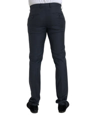 Blue Wool Men Skinny Dress Pants Dolce & Gabbana