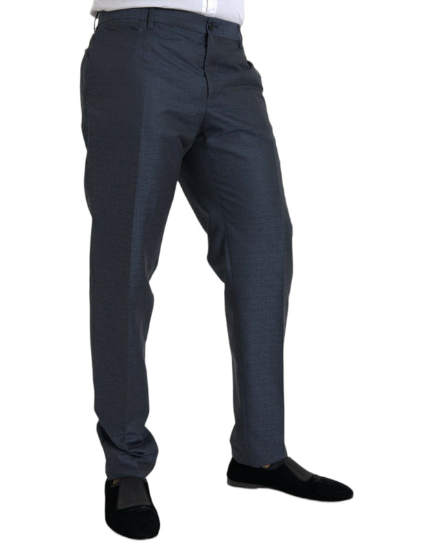 Blue Wool Men Skinny Dress Pants Dolce & Gabbana