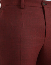 Maroon Wool Men Skinny Dress Pants Dolce & Gabbana