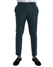 Green Wool Skinny Slim Dress Pants Dolce & Gabbana