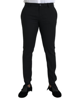 Black Wool Stretch Men Skinny Pants Dolce & Gabbana