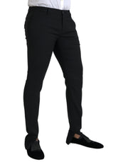 Black Wool Stretch Men Skinny Pants Dolce & Gabbana