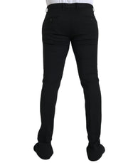 Black Wool Stretch Men Skinny Pants Dolce & Gabbana