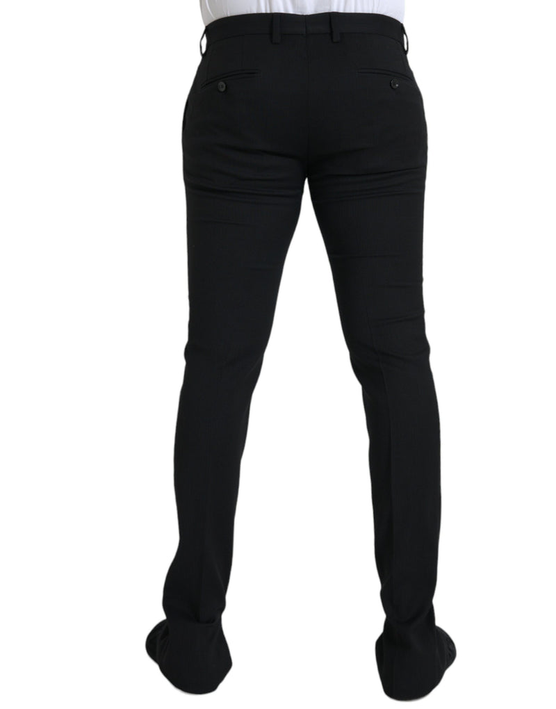 Black Wool Stretch Men Skinny Pants Dolce & Gabbana