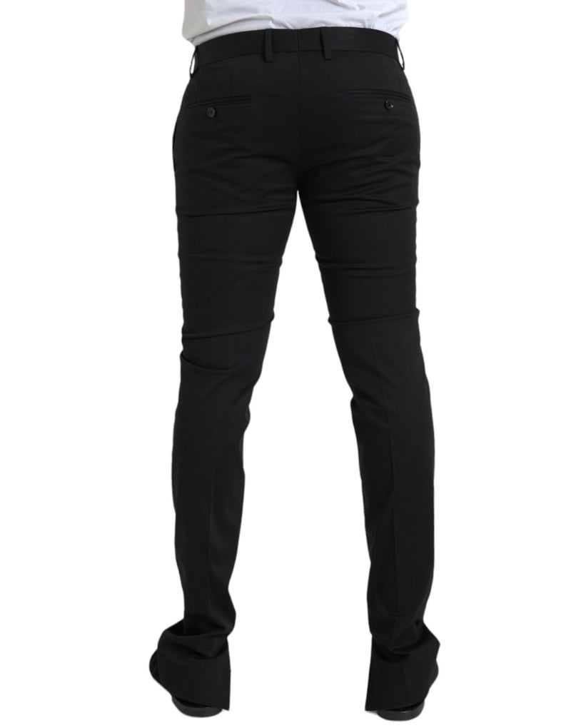 Black Cotton Stretch Skinny Dress Pants Dolce & Gabbana