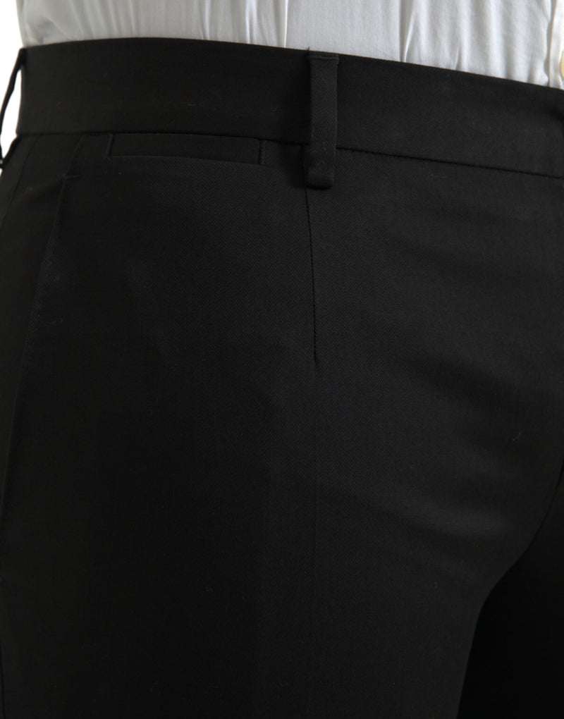 Black Cotton Stretch Skinny Dress Pants Dolce & Gabbana