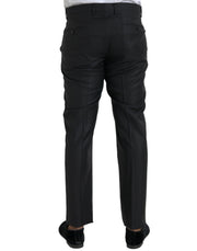 Black Wool Silk Skinny Dress Pants Dolce & Gabbana