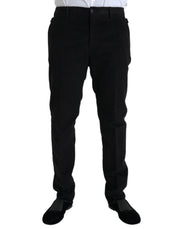 Black Cotton Velvet Skinny Pants Dolce & Gabbana