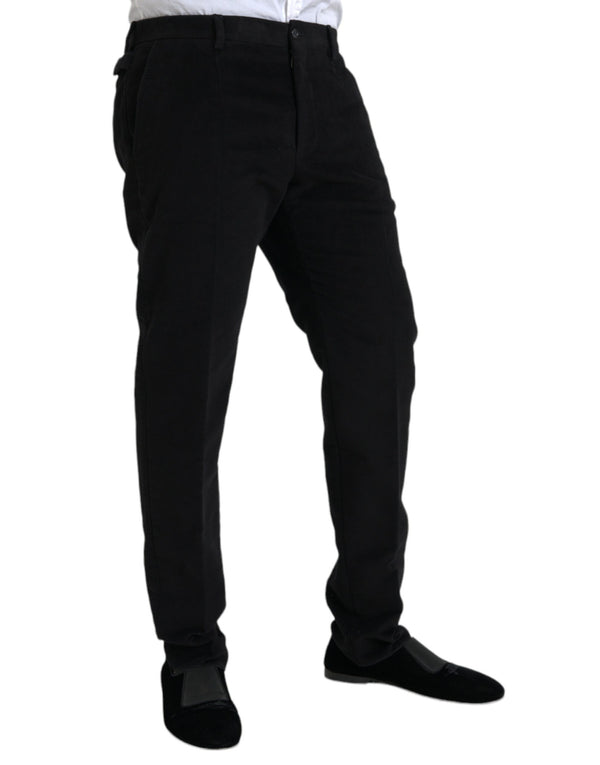 Black Cotton Velvet Skinny Pants Dolce & Gabbana