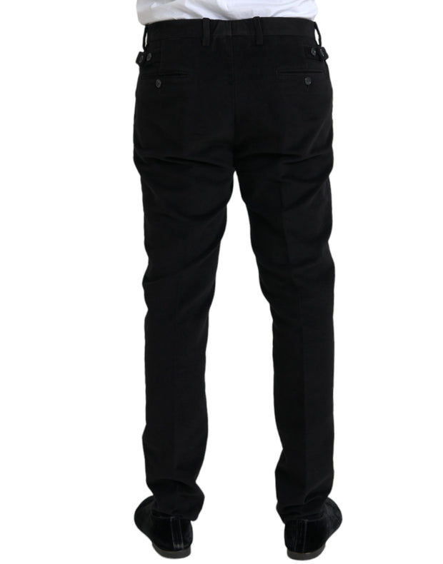 Black Cotton Velvet Skinny Pants Dolce & Gabbana