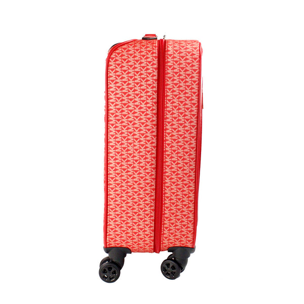 Travel Small Red Signature Trolley Rolling Suitcase Carry On Bag Michael Kors