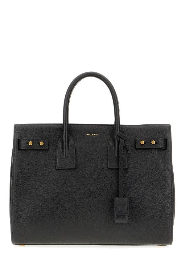 Black Calf Leather Sac De Jour Handbag Saint Laurent